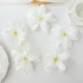 Artificial white lily flowers 12cm simulation floral decor for wedding party home hotel wall. - White