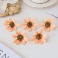 Kunstperzik madeliefje bloemhoofdjes zijden bloemen DIY handgemaakte accessoires 5 st - Champagne