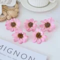 Künstliche rosa Gänseblümchen Köpfe Seidenblumen für DIY Handwerk Zubehör Heimdekoration - Rosa