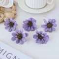 Violette künstliche Margeriten Köpfe Seidenblumen Kunstblumen DIY Zubehör 5 Stk - Lila