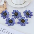 Künstliche Gänseblümchen Blütenköpfe Stoff Blumen für DIY Handwerk und Heimdekoration - Saphirblau
