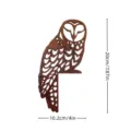 Wooden carved owl door corner decor detail view showing precise product dimensions. - Owl (Left) / Thickness 0.5cm