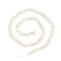Hochwertige natürliche weiße ovale Reisperlenkette für die professionelle DIY-Schmuckherstellung - Unregelmäßige Rundperle (4A) / 4-5mm / 35cm Strang / Weiß