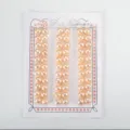 Natürliche rosa Süßwasserperlen mit Halbloch-Bohrung auf Karte - Süßwasser-Knopfperle (4A) / 7.5-8mm (66 Stück/Packung) / Rosa