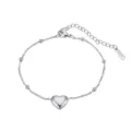 Elegante pulsera de acero inoxidable plateado con un colgante de corazón y cuentas - 22.5+5cm (3.21g) / Dorado