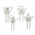 Wooden plant markers set featuring cute garden watering can design with engraved quotes for pots. - Watering Can Series