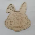 Plateau en bois lapin de Pâques gravé au laser, détail parfait pour fête de Pâques. - Lapin grande taille 35*30 cm