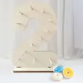 Wooden Number 2 Donut Stand Wood Digital Doughnut Display Holder for Wedding Birthday Party - Without Wooden Stick / Number 2