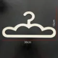 Wooden cloud shaped children clothes hanger, cute cartoon kids apparel display rack for home. - Cloud Style / 20x30cm