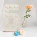 Wooden number 5 donut wall stand for birthday wedding party dessert table decoration prop - Without Wooden Stick / Number 5