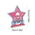Wooden Independence Day star tabletop ornament with US Capitol silhouette and base decor. - MGUODI-B