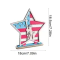 Independence day wooden star Statue ornament desktop holiday party decoration item wood - MGUODI-A