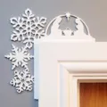 Christmas wooden door corner decoration nativity scene snowflake decor home holiday party gift - Jesus White