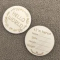 Wooden baby milestone cards newborn photography props hello world record cards wood slice set - A05