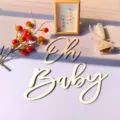 Lettere in legno Oh Baby oggetti di scena per fotografia decorazione murale per cameretta - Bianco