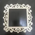 Ατελειώτο ξύλινο τετραγωνικό κορνίζα DIY σκαλιστό στήριγμα εικόνας διακόσμηση σπιτιού - Στυλ Δ / 1 Τεμάχιο