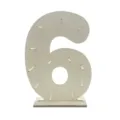 Wooden number 6 donut display stand for wedding birthday party decor anniversary events. - Without Wooden Stick / Number 6