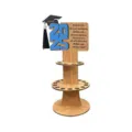 Soporte de dinero de graduacion de madera 2025 con borla caja de exhibicion multicapa - 20x10cm / Azul