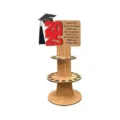Soportes de madera para dinero de graduación 2025 expositor de regalos para fiesta - 20x10cm / Rojo
