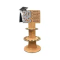 Soporte de dinero de madera de graduación 2025 soporte de niveles regalo fiesta decor - 20x10cm / Gris