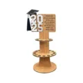 Soporte de dinero de graduación de madera 2025 exhibidor escalonado con cita inspiradora y gorro. - 20x10cm / Blanco