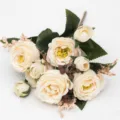 Artificial peony silk flower bouquet fake floral home decor wedding table centerpiece - White