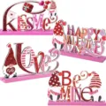 Valentine's Day Wooden Tabletop Sign Gnome Tiered Tray Decor Cute Home Party Ornament - Style 3