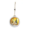 Wooden Elk Christmas Hanging Ornament LED Light Holiday Tree Decor Cute Home Gifts - Style A