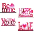 Valentine's Day wooden tiered tray decor set, love farmhouse signs table centerpieces - Style 4