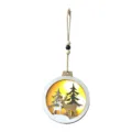 Wooden elk Christmas hanging ornament with warm light, festive tree decor variant style. - Style C