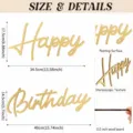 Cartel de madera con letras Happy Birthday dimensiones y textura para decoración fiesta. - Estilo 1