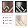 Wooden hollow wall hanging geometric mountain plaque minimalist home decor wooden wall art piece - 20*20*0.5cm / Brown