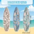 Wooden surfboard wall decor set with tropical floral cutout design for summer beach party. - Blue Flower 3-Piece Set (Double Layer)