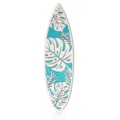 Wooden surfboard wall hanging sign with tropical monstera leaf cutout design for summer decor - Leaf Style (Double Layer)