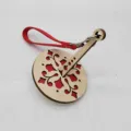 Portable Wooden Wrist Yarn Holder with Red Leather Strap for Knitting and Crocheting Crafts - Red Leather Strap