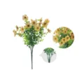 Dettaglio del bouquet di fiori artificiali che mostra petali gialli e stelo verde. - Giallo