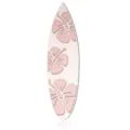 Wooden surfboard wall hanging sign, summer beach party decoration, pink floral wood craft. - Flower Style (Double Layer)