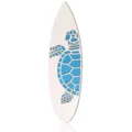 Wooden surfboard wall art decor with blue sea turtle pattern for summer beach home decoration. - Turtle Style (Double Layer)
