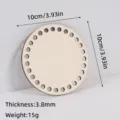 Wooden crochet basket base 10cm round wood bottom with holes for DIY handmade craft project - 10CM Round / 3.8mm Thickness