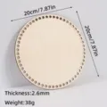 Laser cut wooden circle base with holes for DIY crochet basket, 20cm diameter wood. - 20cm Round / 2.6mm Thickness