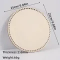Wooden crochet basket bottom, 25cm round wood board with pre-punched holes for DIY handcrafts. - 25cm Round / 2.6mm Thickness