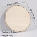 Laser cut wooden circle base with holes for DIY crochet basket crafting and knitting. - 30cm Diameter / 2.6mm Thickness