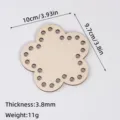 Wooden flower crochet basket base, laser cut diy weaving board with holes, 10x9.7cm craft - Petal / 3.8mm Thickness