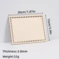 Wooden crochet basket bottom base with pre-drilled holes for DIY handmade craft projects. - 20x15cm Rectangle / 3.8mm Thickness