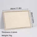 Wooden crochet basket base with holes, rectangular laser cut wood blank for DIY weaving crafts. - 30x20cm Rectangle / 2.6mm Thickness