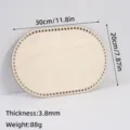 Wooden crochet basket bottom, oval base with holes for DIY handmade weaving, 30x20cm. - 30x20cm Oval / 3.8mm Thickness