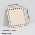 Square Wooden Crochet Basket Bottom Blank Laser Cut Wood Base DIY Craft Supply 10x10cm - 10cm Square / 3.8mm Thickness