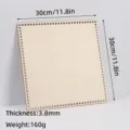 Square wooden crochet basket base with pre-drilled holes, 30x30cm DIY wooden craft supply - 30cm Square / 3.8mm Thickness