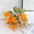 Artificial flower bouquet orange daisy and wheat ears home decor photography props new - Orange