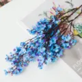 Blue artificial gypsophila flower bouquet silk floral arrangement for wedding home decor. - Blue